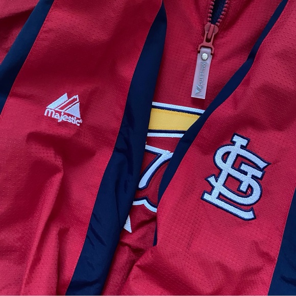 ❗️SOLD❗️Majestic Athletic MLB St. Louis Cardinals Windbreaker Pullover Jacket - Picture 5 of 15